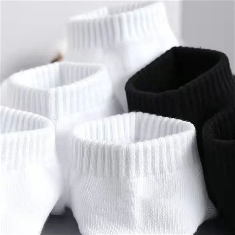 10 porų klasikinės juodos/baltos verslo vyriškos medvilninės kojinės vasaros rudens aukštos kokybės moteriškos vienspalvės valties kojinės