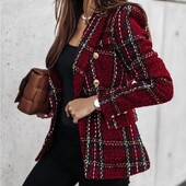 Trendy Women Blazer Slim Fit Lady Blazer Πέτο κουμπιά Formal Lady Blazer Ζεστό