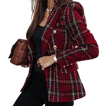 Trendy Women Blazer Slim Fit Lady Blazer Πέτο κουμπιά Formal Lady Blazer Ζεστό