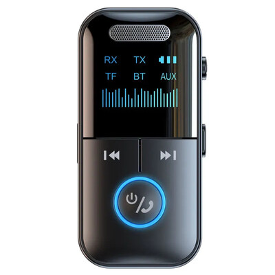 LED bluetooth 5.4 adapteri saatja vastuvõtja juhtmeta heli 3,5 mm AUX muusika MP3-mängija toetab kõlari kõrvaklappide jaoks TF-kaarti