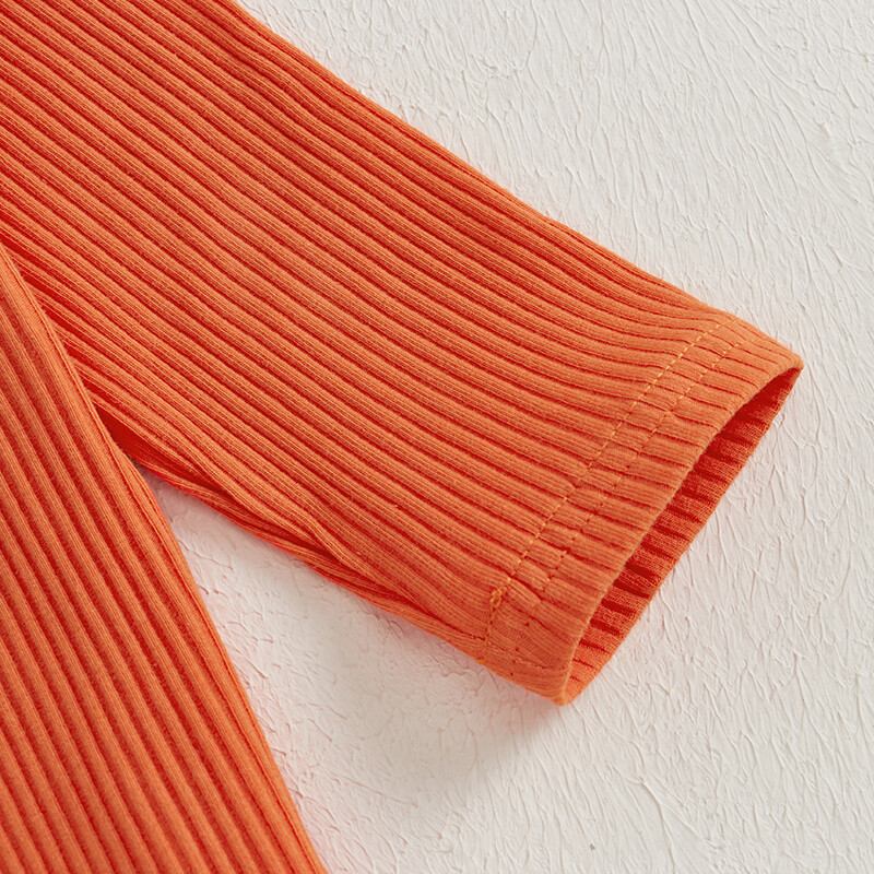 2024-07-12 Lioraitiin 2 dalių Helovino rinkinys kūdikiams, ilgomis rankovėmis, rumbuotais, moliūgų raštais, kombinezonai, sijonai