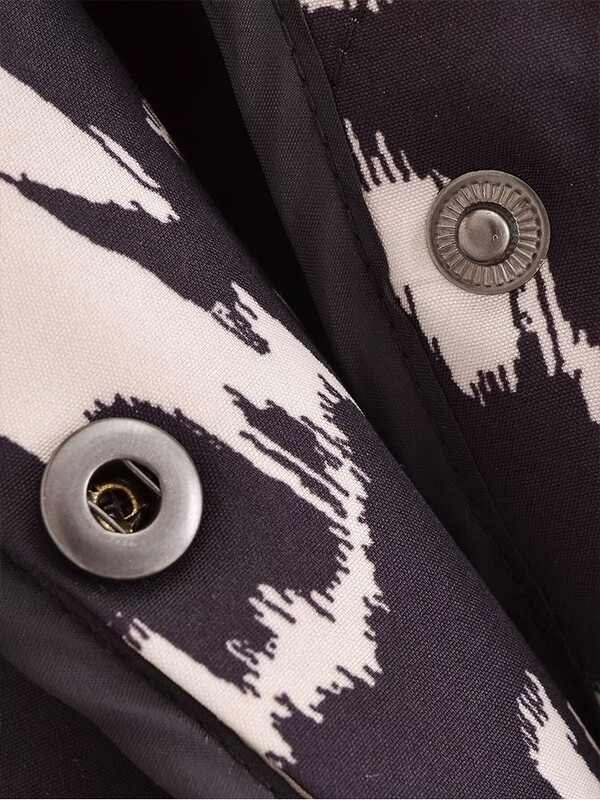 Jesenné novinky 2024 Dámska voľná prešívaná bunda s dlhým rukávom a okrúhlym výstrihom, leopardím vzorom a zvieracou potlačou