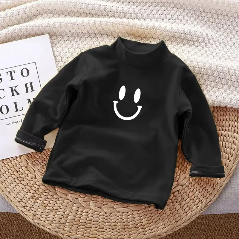 Παιδικό καθημερινό μπλουζάκι πόλο/χελώνας με ζεστό εσωτερικό μπλουζάκι με μακρυμάνικη βάση Trendy Half Polo για αγόρια κορίτσια