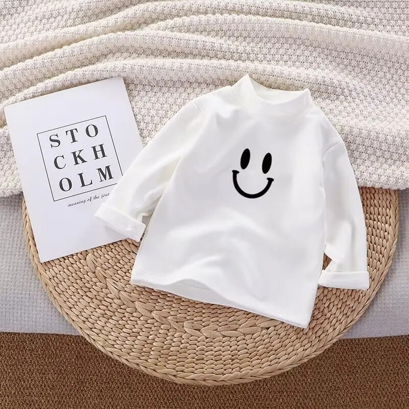 Παιδικό καθημερινό μπλουζάκι πόλο/χελώνας με ζεστό εσωτερικό μπλουζάκι με μακρυμάνικη βάση Trendy Half Polo για αγόρια κορίτσια