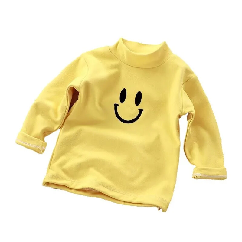 Παιδικό καθημερινό μπλουζάκι πόλο/χελώνας με ζεστό εσωτερικό μπλουζάκι με μακρυμάνικη βάση Trendy Half Polo για αγόρια κορίτσια