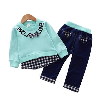 Φθινοπωρινά Σετ Κοριτσίστικα Ρούχα Παιδικά Μακρυμάνικο Πουλόβερ+Παντελόνι 2τμχ Κοστήματα Γλυκό Πιοζάτο Πουλόβερ Τζιν Παντελόνι Σαλόνια