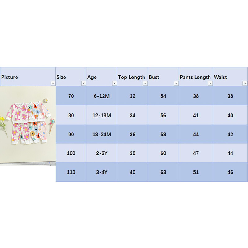Dječje Trenirke za djevojčice Modna majica dugih rukava i hlače s elastičnim strukom 2 komada odjeće za malu djecu 0-4 godine
