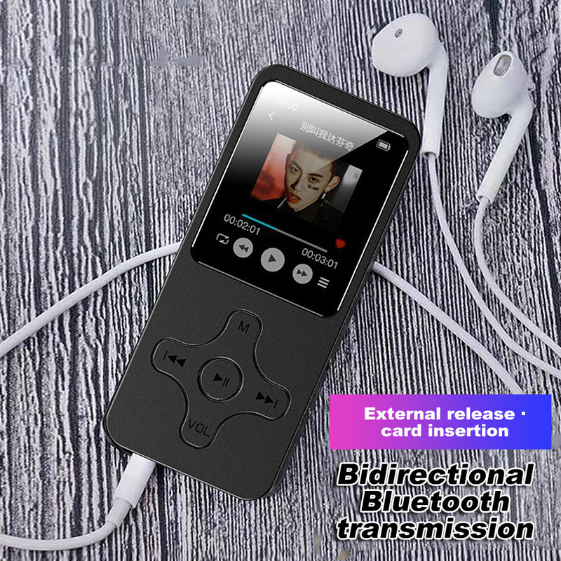 Hordozható 32 GB-os MP4 MP3 lejátszó Bluetooth mini HiFi zenelejátszó e-könyves FM rádió felvevővel Videolejátszás beépített hangszóró 1,8 hüvelykes