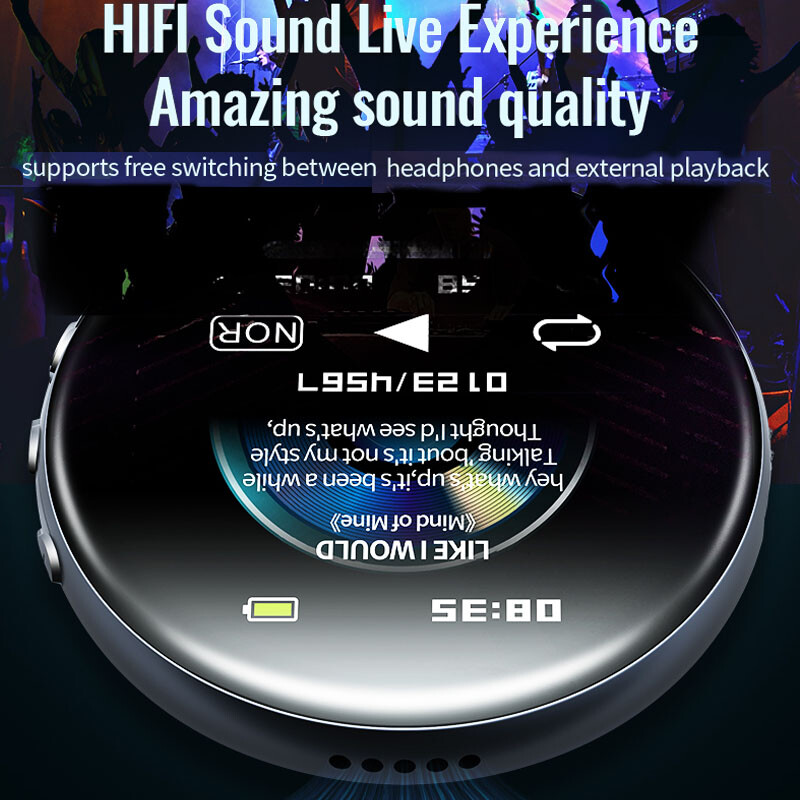 Mini Pocket Hifi MP3 reproducētājs De Musica Walkman viedais laika ierakstītājs Modinātāja atbalsts FM e-grāmatu austiņas Vairākas valodas