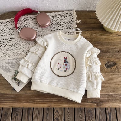 Lányok pulóverek Őszi téli hosszú ujjú felsők gyerekeknek Rajzfilm Gyerek Pulóver Aranyos Tipegő Ingek Babaruhák Ruházat