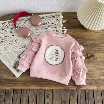 Lányok pulóverek Őszi téli hosszú ujjú felsők gyerekeknek Rajzfilm Gyerek Pulóver Aranyos Tipegő Ingek Babaruhák Ruházat