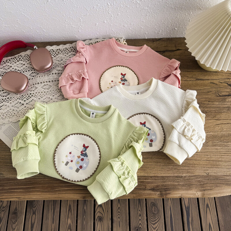 Lányok pulóverek Őszi téli hosszú ujjú felsők gyerekeknek Rajzfilm Gyerek Pulóver Aranyos Tipegő Ingek Babaruhák Ruházat