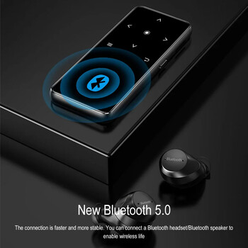 MP3 Player Bluetooth 5.0 MP4 Player HiFi Lossless Music Player Φορητό Walkman ήχου με FM/E-book/Recorder/Mp3 2024 Νέο