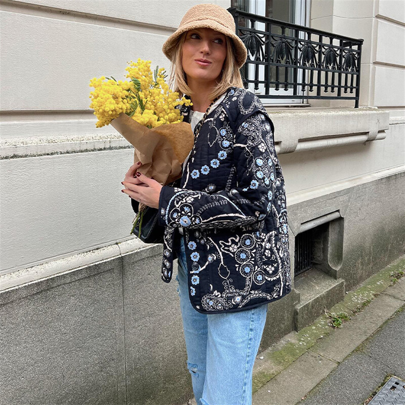 Toamnă și iarnă 2023 Noua modă pentru femei Noua modă europeană și americană Paltonă versatilă din bumbac matlasat