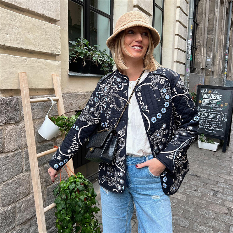 Toamnă și iarnă 2023 Noua modă pentru femei Noua modă europeană și americană Paltonă versatilă din bumbac matlasat