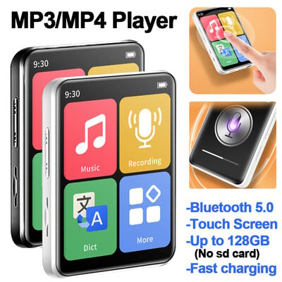 Novi HiFi MP3 player iz 2024. Glazbeni zvučnik Puni zaslon osjetljiv na dodir FM/zvučnik/snimač Prijenosni MP4 Video player MP3 pleer Bez SD kartice