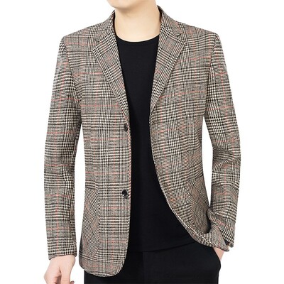 Pánske kockované saká, bundy, nové jarné a jesenné ležérne obleky, bundy, kabáty, pánske biznisové oblečenie, formálne oblečenie, pánske slim fit saká, veľkosť 4XL