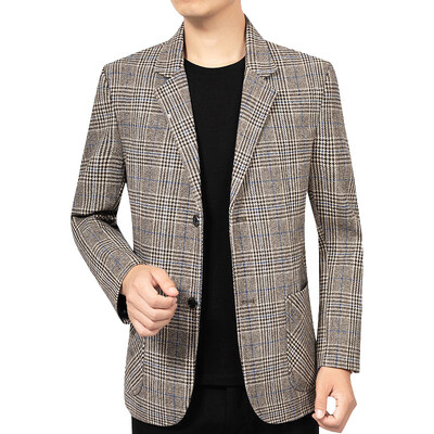 Pánske kockované saká, bundy, nové jarné a jesenné ležérne obleky, bundy, kabáty, pánske biznisové oblečenie, formálne oblečenie, pánske slim fit saká, veľkosť 4XL