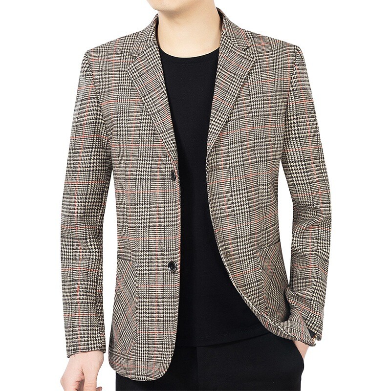 Pánske kockované saká, bundy, nové jarné a jesenné ležérne obleky, bundy, kabáty, pánske biznisové oblečenie, formálne oblečenie, pánske slim fit saká, veľkosť 4XL