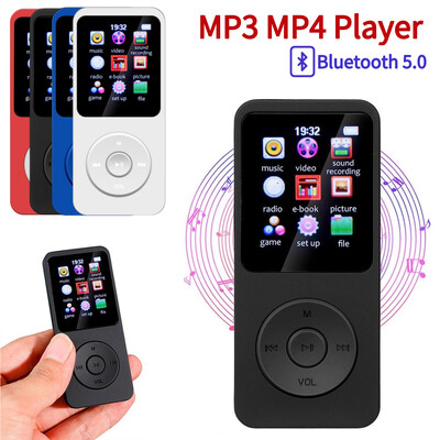 1,8 collu MP3 MP4 mūzikas atskaņotājs, pārnēsājams ar Bluetooth saderīgs 5.0 e-grāmatas sporta FM radio Walkman mūzikas atskaņotāji operētājsistēmai Windows XP