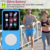 1,8-tolline värviline ekraan MP3 MP4 muusikapleier Sisseehitatud kõlar Mini Walkman Bluetoothiga ühilduv 5.0 toega TF-kaart Windows XP jaoks