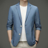 Άνοιξη Καλοκαίρι Νέο μονόχρωμο ανδρικό μοντέρνο μονόχρωμο κοστούμι, χαλαρό, ελαφρύ επαγγελματικό μπουφάν