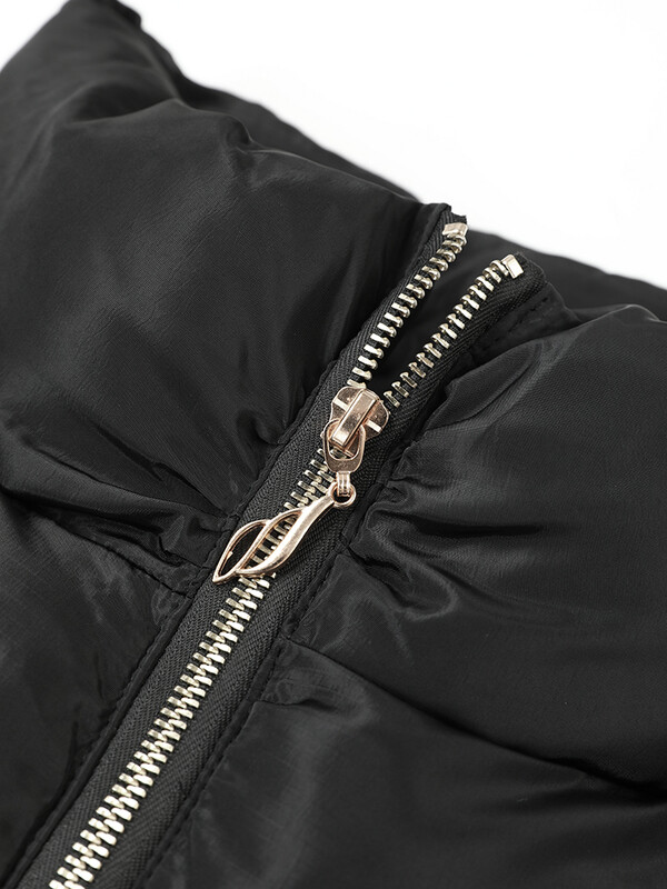 [EAM] Čierny kabát s dlhým rukávom a bavlnenou podšívkou s obväzovou mašľou, voľný strih, dámske parky, módny príliv, nový jeseň/zima 2024, 1DH5282