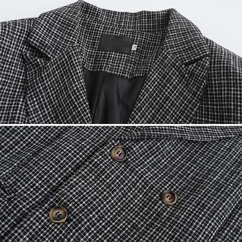 2024 tavaszi ősz férfi blézerek karcsú szabású kockás öltönyök kabátok férfi hosszú ujjú kétsoros felsőruházat üzleti alkalmi kabátok