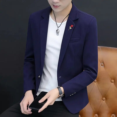 Kabátok Fekete Kék Piros Férfi öltönyök és blézerek buli egysoros férfi dzseki klasszikus vintage divat 2024 luxus tervező