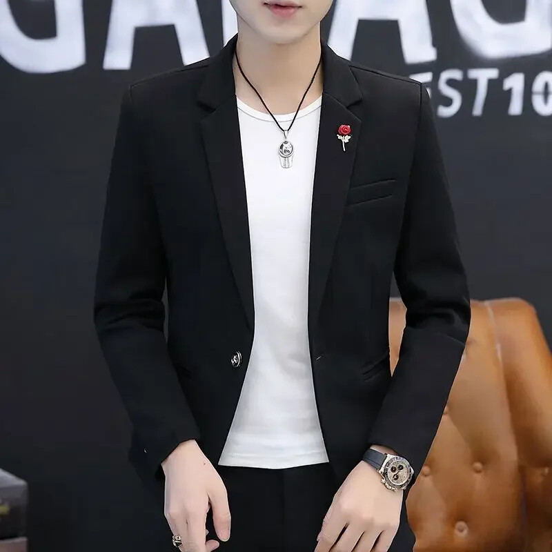 Kabátok Fekete Kék Piros Férfi öltönyök és blézerek buli egysoros férfi dzseki klasszikus vintage divat 2024 luxus tervező