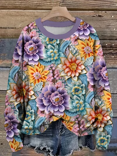 Dámske módne tričká s dlhým rukávom, kvetinový vzor s javorovým listom, streetwear, polyesterové topy, ležérne pulóvre, dámske oblečenie