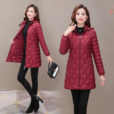Дамско зимно яке 2022 Нови дълги паркове Дебели топли снежни палта Дамско яке с памучна подплата с качулка за Дамско палто 6XL