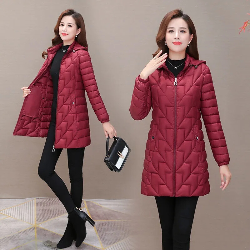 Дамско зимно яке 2022 Нови дълги паркове Дебели топли снежни палта Дамско яке с памучна подплата с качулка за Дамско палто 6XL