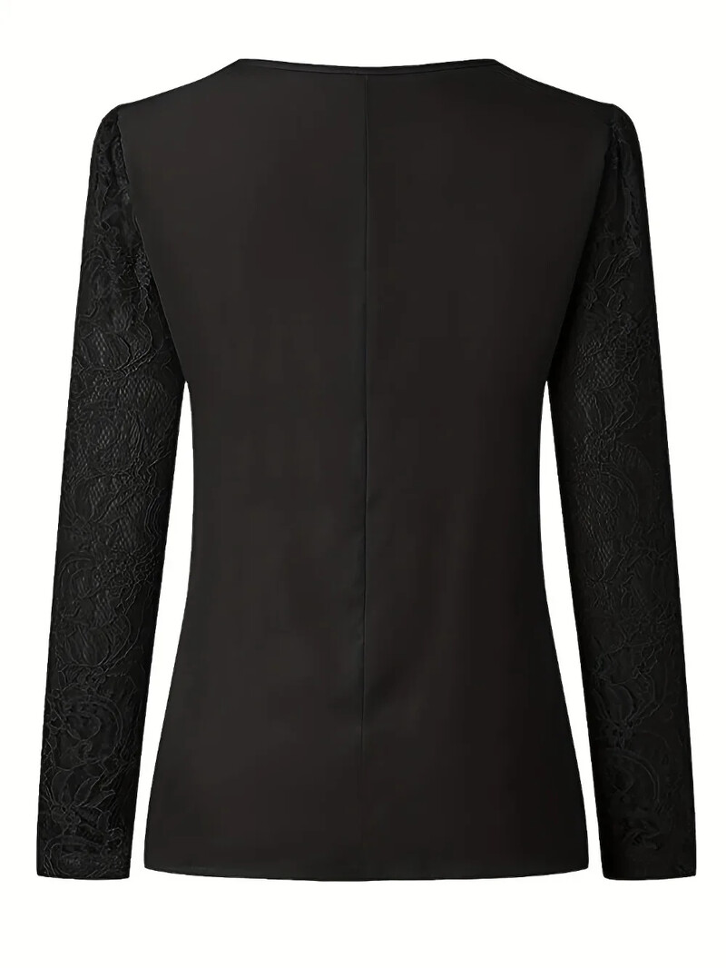 Ženska XL-5XL velika ljetna modna ženska majica velike veličine s čipkastim rukavima i V izrezom Majice temperamentne elegantne majice