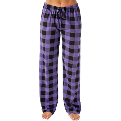 Nohavice Pantalon Y2k Casual Nohavice Elastické kockované Tenké a pohodlné Jarné Jesenné Pyžamové Nohavice 2024 S Voľnými Šnúrkami Široké Nohavice