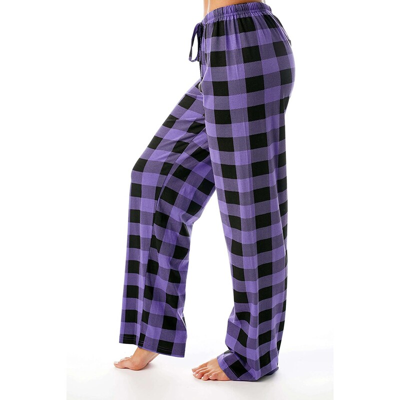 Nohavice Pantalon Y2k Casual Nohavice Elastické kockované Tenké a pohodlné Jarné Jesenné Pyžamové Nohavice 2024 S Voľnými Šnúrkami Široké Nohavice