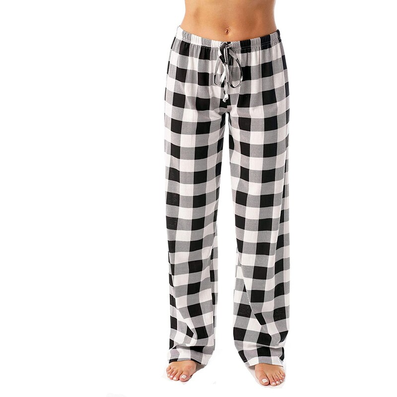 Nohavice Pantalon Y2k Casual Nohavice Elastické kockované Tenké a pohodlné Jarné Jesenné Pyžamové Nohavice 2024 S Voľnými Šnúrkami Široké Nohavice