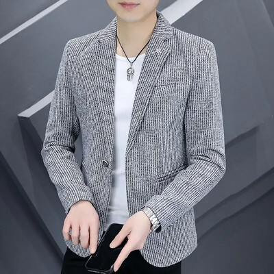 Skraćena uska muška odijela i blejzeri Kaputi Tanka muška jakna za zabave Kratka proljetna odjeća Vintage Casual Fashion Classic 2024.