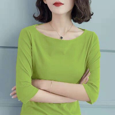 Vasaros nauji biuro moteriški ploni, universalūs marškinėliai Pusiau rankovių vienspalviai plius dydžio marškinėliai Elegantiški madingi moteriški drabužiai