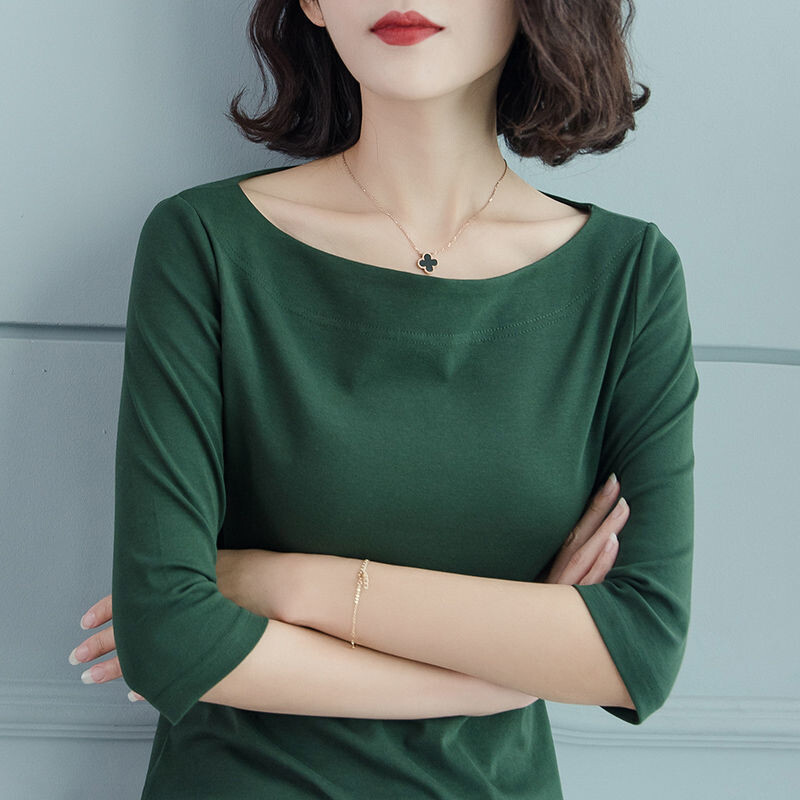 Vasaros nauji biuro moteriški ploni, universalūs marškinėliai Pusiau rankovių vienspalviai plius dydžio marškinėliai Elegantiški madingi moteriški drabužiai