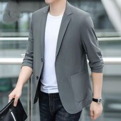 Férfi öltöny dzsekik túlméretezett nyári egysoros kabát plusz nagy méretű fekete egyszerű férfi blézer Új tavaszi ruhák alkalmi 2024