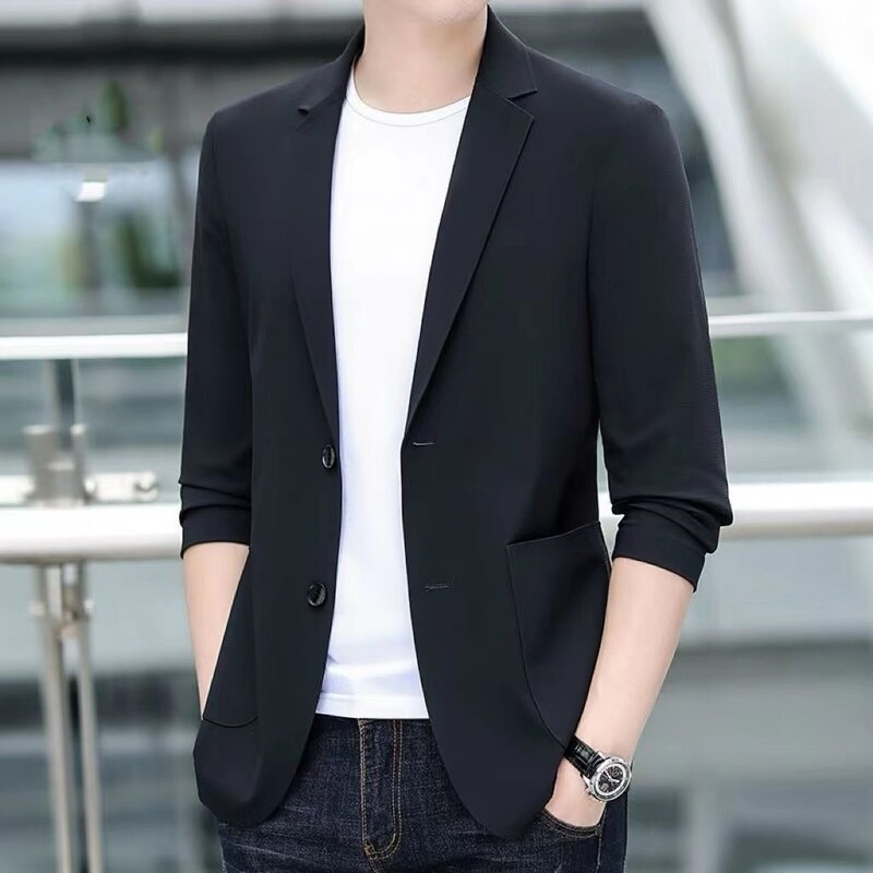 Férfi öltöny dzsekik túlméretezett nyári egysoros kabát plusz nagy méretű fekete egyszerű férfi blézer Új tavaszi ruhák alkalmi 2024