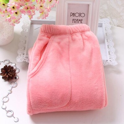 Női flanel alvó alsónadrág Téli meleg pizsama nadrág Rózsaszín mintás nadrág Női hálóruha Alkalmi puha otthoni nadrág Hálóruha