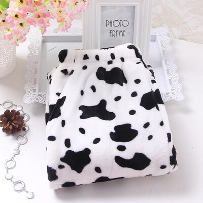 Női flanel alvó alsónadrág Téli meleg pizsama nadrág Rózsaszín mintás nadrág Női hálóruha Alkalmi puha otthoni nadrág Hálóruha