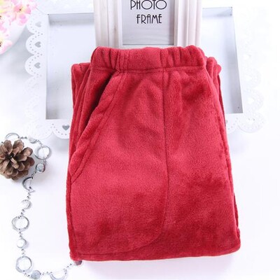 Női flanel alvó alsónadrág Téli meleg pizsama nadrág Rózsaszín mintás nadrág Női hálóruha Alkalmi puha otthoni nadrág Hálóruha