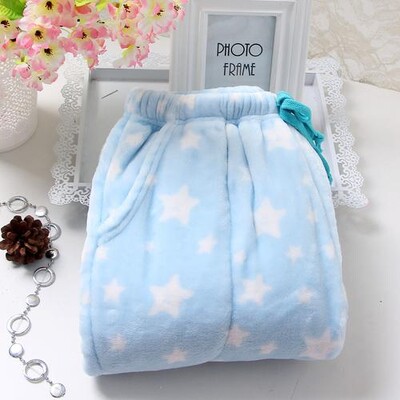 Női flanel alvó alsónadrág Téli meleg pizsama nadrág Rózsaszín mintás nadrág Női hálóruha Alkalmi puha otthoni nadrág Hálóruha