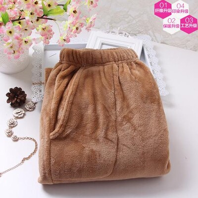 Női flanel alvó alsónadrág Téli meleg pizsama nadrág Rózsaszín mintás nadrág Női hálóruha Alkalmi puha otthoni nadrág Hálóruha