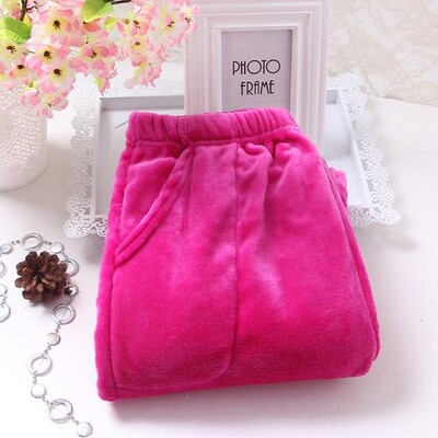 Női flanel alvó alsónadrág Téli meleg pizsama nadrág Rózsaszín mintás nadrág Női hálóruha Alkalmi puha otthoni nadrág Hálóruha