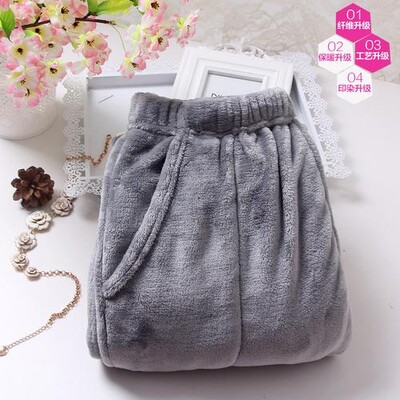 Női flanel alvó alsónadrág Téli meleg pizsama nadrág Rózsaszín mintás nadrág Női hálóruha Alkalmi puha otthoni nadrág Hálóruha