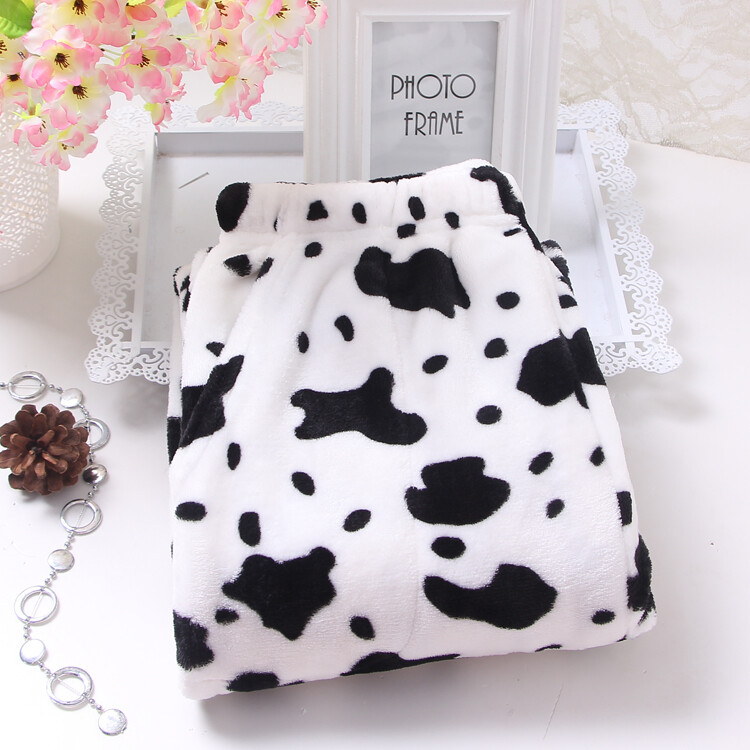 Női flanel alvó alsónadrág Téli meleg pizsama nadrág Rózsaszín mintás nadrág Női hálóruha Alkalmi puha otthoni nadrág Hálóruha